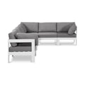Montreux 120" Grey Water Resistant Fabric Upholstered 6pc. Outdoor Patio Modular Sectional - Sec6A