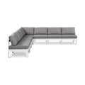 Montreux 120" Grey Water Resistant Fabric Upholstered 7pc. Outdoor Patio Modular Sectional - Sec7A