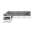 Montreux 120" Grey Water Resistant Fabric Upholstered 7pc. Outdoor Patio Modular Sectional - Sec7B