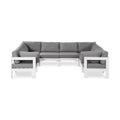 Montreux 120" Water Resistant Fabric Upholstered 8pc. Outdoor Patio Modular Sectional