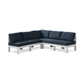 Montreux 90" Navy Water Resistant Fabric Upholstered 5pc. Outdoor Patio Modular Sectional - Sec5A