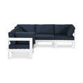 Montreux 90" Navy Water Resistant Fabric Upholstered 5pc. Outdoor Patio Modular Sectional - Sec5B