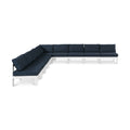 Montreux 150" Navy Water Resistant Fabric Upholstered 9pc. Outdoor Patio Modular Sectional - Sec9A
