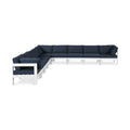 Montreux 150" Navy Water Resistant Fabric Upholstered 9pc. Outdoor Patio Modular Sectional - Sec9B