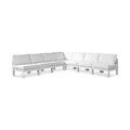 Montreux 120" White Water Resistant Fabric Upholstered 7pc. Outdoor Patio Modular Sectional - Sec7A