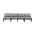 Montreux 120" Water Resistant Fabric Upholstered 4pc. Outdoor Patio Armless Modular