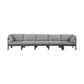 Montreux 150" Water Resistant Fabric Upholstered 5pc. Outdoor Patio Modular Sofa
