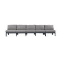 Montreux 150" Water Resistant Fabric Upholstered 5pc. Outdoor Patio Armless Modular