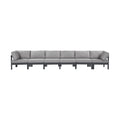 Montreux 180" Water Resistant Fabric Upholstered 6pc. Outdoor Patio Modular Sofa
