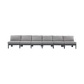 Montreux 180" Water Resistant Fabric Upholstered 6pc. Outdoor Patio Armless Modular