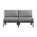 Montreux 60" Water Resistant Fabric Upholstered 2pc. Outdoor Patio Armless Modular