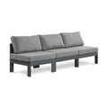 Montreux 90" Water Resistant Fabric Upholstered 3pc. Outdoor Patio Armless Modular