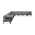 Montreux 180" Water Resistant Fabric Upholstered 10pc. Outdoor Patio Modular Sectional