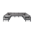 Montreux 150" Water Resistant Fabric Upholstered 11pc. Outdoor Patio Modular Sectional