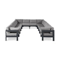 Montreux 120" Water Resistant Fabric Upholstered 12pc. Outdoor Patio Modular Sectional
