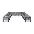 Montreux 150" Water Resistant Fabric Upholstered 13pc. Outdoor Patio Modular Sectional