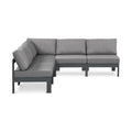 Montreux 90" Grey Water Resistant Fabric Upholstered 5pc. Outdoor Patio Modular Sectional - Sec5A