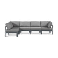 Montreux 120" Water Resistant Fabric Upholstered 5pc. Outdoor Patio Modular Sectional