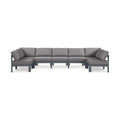 Montreux 150" Water Resistant Fabric Upholstered 7pc. Outdoor Patio Modular Sectional