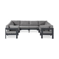 Montreux 120" Water Resistant Fabric Upholstered 8pc. Outdoor Patio Modular Sectional