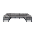 Montreux 150" Grey Water Resistant Fabric Upholstered 9pc. Outdoor Patio Modular Sectional - Sec9C