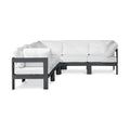 Montreux 90" White Water Resistant Fabric Upholstered 5pc. Outdoor Patio Modular Sectional - Sec5B