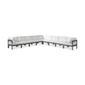 Montreux 150" White Water Resistant Fabric Upholstered 9pc. Outdoor Patio Modular Sectional - Sec9B