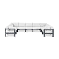 Montreux 150" White Water Resistant Fabric Upholstered 9pc. Outdoor Patio Modular Sectional - Sec9C