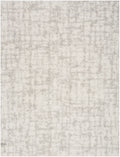 Modern Shag Ivory Grey Modern Polyester Area Rug