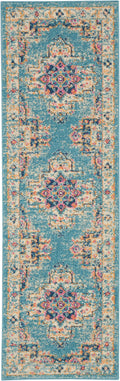 Passion Light Blue Bohemian Polypropylene Area Rug