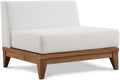 Quiana Off White Off White Water Resistant Fabric Upholstered Outdoor Patio Modular Armless Chair