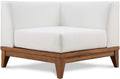 Quiana Off White Off White Water Resistant Fabric Upholstered Outdoor Patio Modular Corner Chair