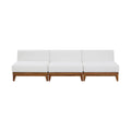 Quiana 103.5" Off White Off White Water Resistant Fabric Upholstered 3pc. Modular Armless Chair