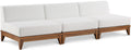 Quiana 103.5" Off White Off White Water Resistant Fabric Upholstered 3pc. Modular Armless Chair