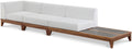 Quiana 128.5" Off White Off White Water Resistant Fabric Upholstered 3pc. Modular Sofa