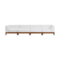Quiana 131" Off White Off White Water Resistant Fabric Upholstered 4pc. Modular Sofa