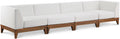 Quiana 131" Off White Off White Water Resistant Fabric Upholstered 4pc. Modular Sofa