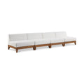 Quiana 138" Off White Off White Water Resistant Fabric Upholstered 4pc. Modular Armless Chair