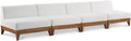Quiana 138" Off White Off White Water Resistant Fabric Upholstered 4pc. Modular Armless Chair