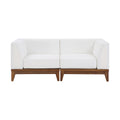 Quiana 62" Off White Off White Water Resistant Fabric Upholstered 2pc. Modular Loveseat