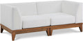 Quiana 62" Off White Off White Water Resistant Fabric Upholstered 2pc. Modular Loveseat