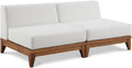 Quiana 69" Off White Off White Water Resistant Fabric Upholstered 2pc. Modular Armless Chair