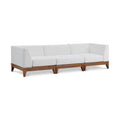 Quiana 96.5" Off White Off White Water Resistant Fabric Upholstered 3pc. Modular Sofa