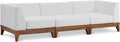 Quiana 96.5" Off White Off White Water Resistant Fabric Upholstered 3pc. Modular Sofa