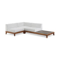 Quiana 94" Off White Off White Water Resistant Fabric Upholstered 3pc. Patio Modular Sectional - Sec3A