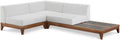 Quiana 94" Off White Off White Water Resistant Fabric Upholstered 3pc. Patio Modular Sectional - Sec3A
