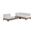 Quiana 94" Off White Off White Water Resistant Fabric Upholstered 3pc. Patio Modular Sectional - Sec3B