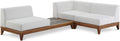 Quiana 94" Off White Off White Water Resistant Fabric Upholstered 3pc. Patio Modular Sectional - Sec3B