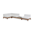 Quiana 128.5" Off White Off White Water Resistant Fabric Upholstered 4pc. Patio Modular Sectional - Sec4B