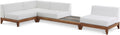 Quiana 128.5" Off White Off White Water Resistant Fabric Upholstered 4pc. Patio Modular Sectional - Sec4B